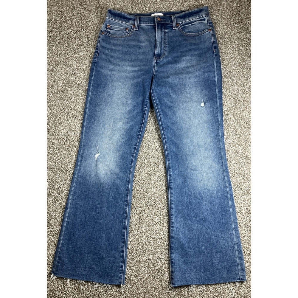 Pistola Bootcut Jeans Blue‎ High Rise Raw Hem Distressed Size 29 Fits (31x27)